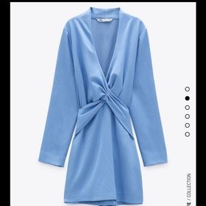 NWT Blue Zara Mini Dress with Knot